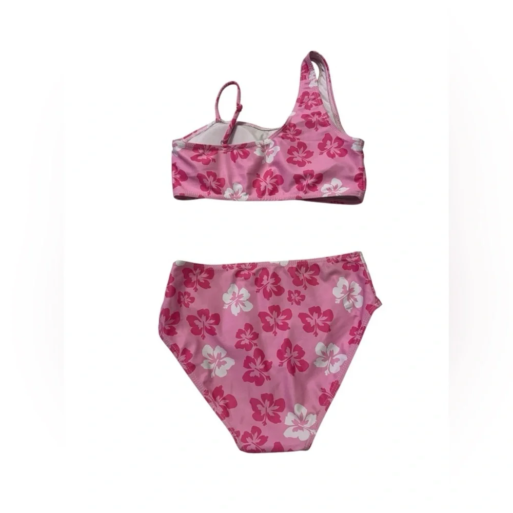Girls Pink Tropical Bikini Set